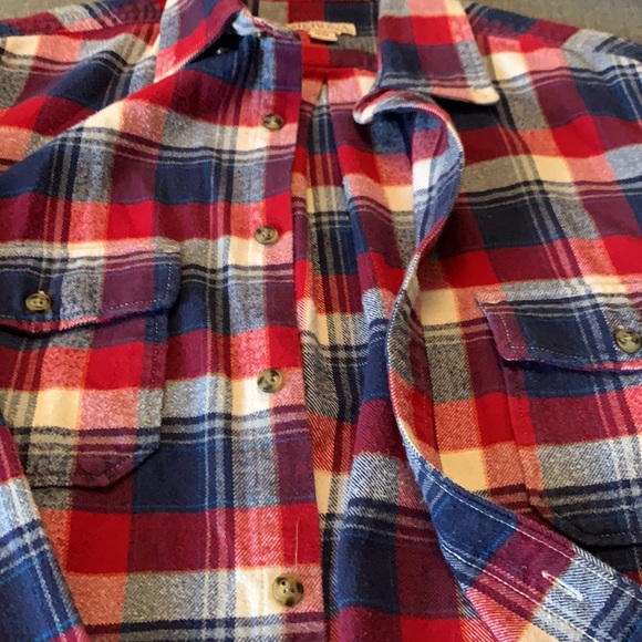 Men’s M Plaid Blue and Red Button Down - Picture 2 of 4